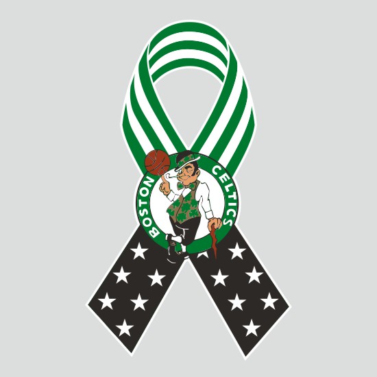 Boston Celtics Ribbon American Flag logo iron on paper